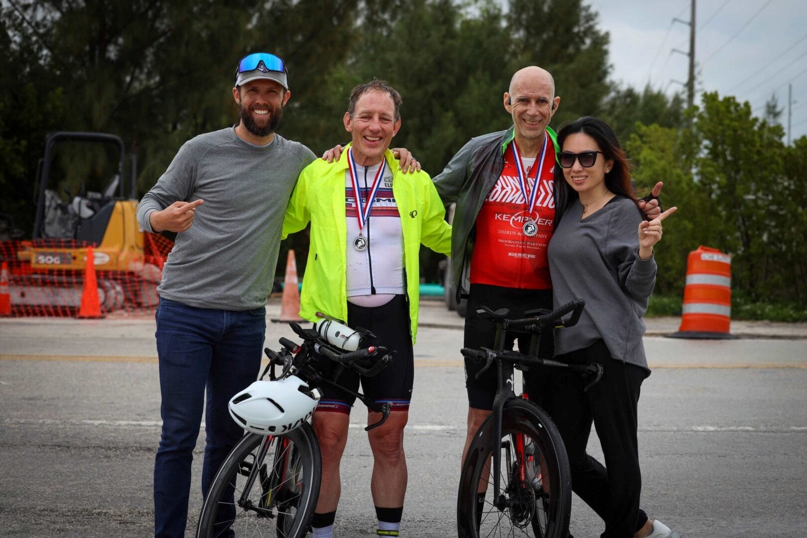 Cycling team after a race